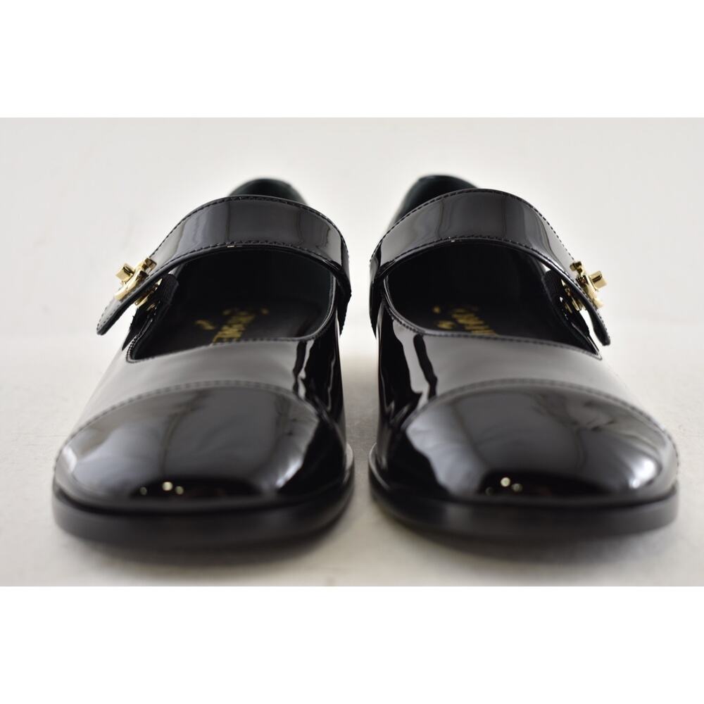 Chanel REV Black Patent Turnlock CC Mary Jane Moccasin Ballet Loafer Flat 39 - Picture 10 of 16